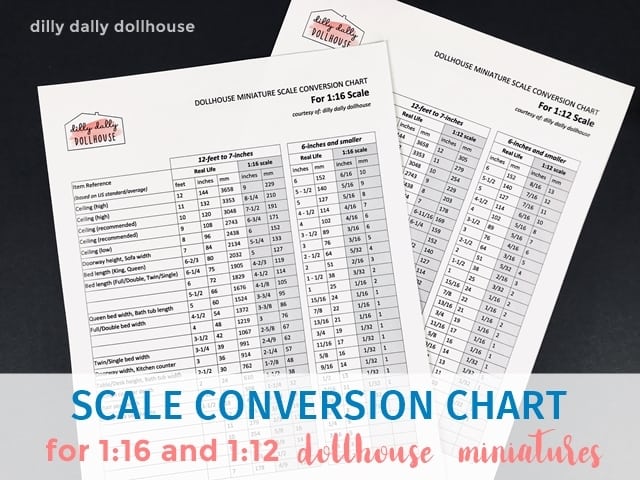 Miniature Scale Chart ~ 1:16 and 1:12 (Printables) - dilly dally dollhouse