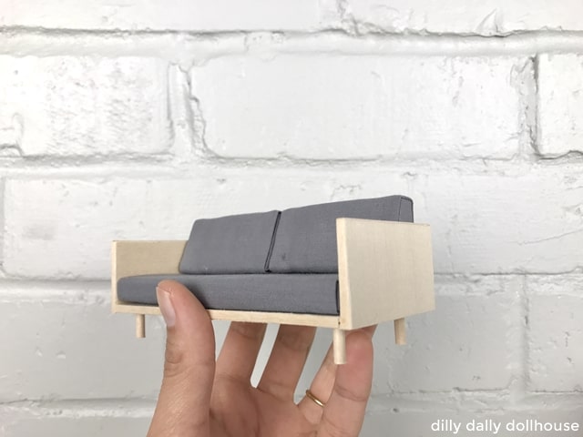 Miniature Wood Case Sofa (Tutorial + SVG/Template) - dilly dally dollhouse