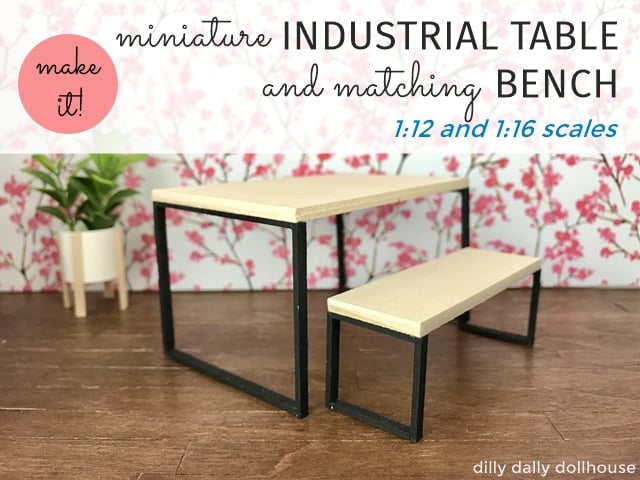 MCM Miniature Dining Table ALEX (Tutorial + SVG) - dilly dally dollhouse