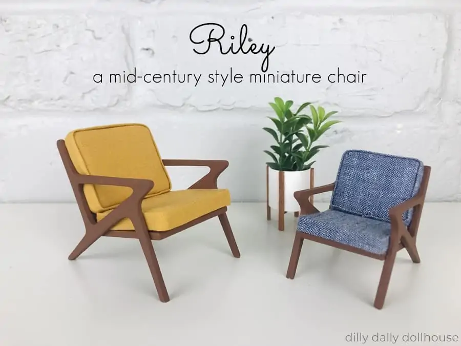 MCM Miniature Chair RILEY (Tutorial + SVG) - dilly dally dollhouse